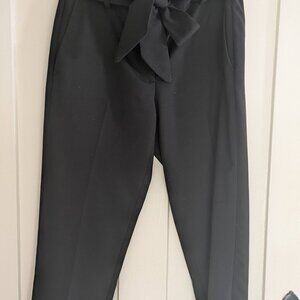 Black DKNY Tie-waist Ankle Dress Pants, Size 4
